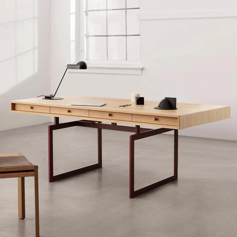 Designer medieval Italian solid wood desk home study office computer desk with drawers