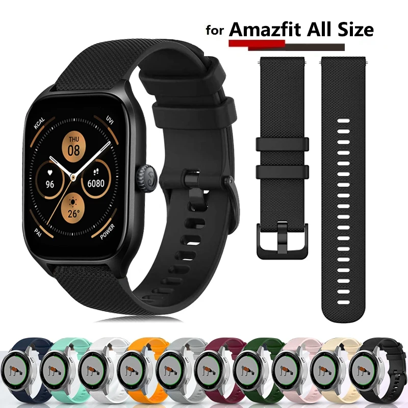 20mm watch Strap for Amazfit Gts/4/3/2/Gtr2/2e/42mm/Gts4/2emini silicone Watchband Smartwatch bracelet Amazfit Bip/S/U Strap