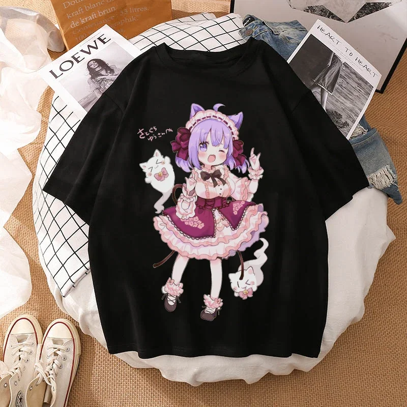 Camiseta secundaria de Anime para mujer, camisetas de manga corta con estampado gráfico de Lolita, ropa Harajuku para mujer, ropa Y2k, Top blanco