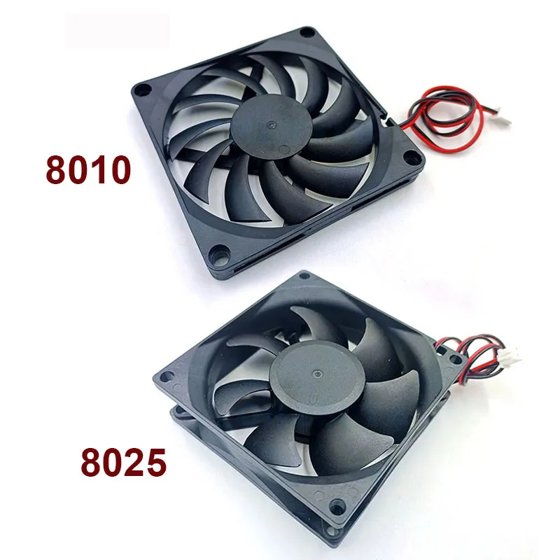 8 سنتيمتر 8010 8025 تيار مستمر 5 فولت 12 فولت 24 فولت xh-2.54 2pin كم تحمل فرش مروحة التبريد 80 مللي متر x 25 مللي متر المبرد المبرد #6