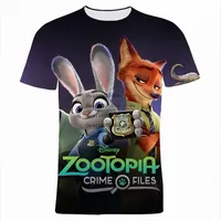 2024 Summer Disney Anime Zootopia 3D Print T-shirt Kids Clothing Nick Graphic T Shirt Children Street Boy Girl Tops Tees