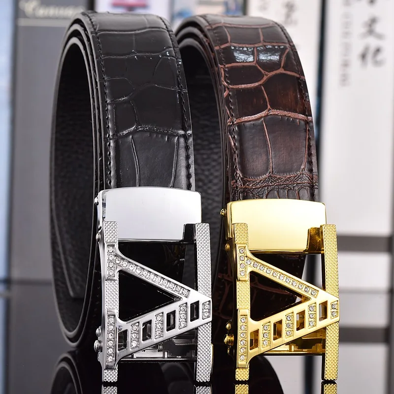 Высококачественный мужской ремень из кожи дермы, роскошный брендовый дизайнерский пояс, костюм, джинсы, официальная одежда, ремни известного бренда с автоматической пряжкой