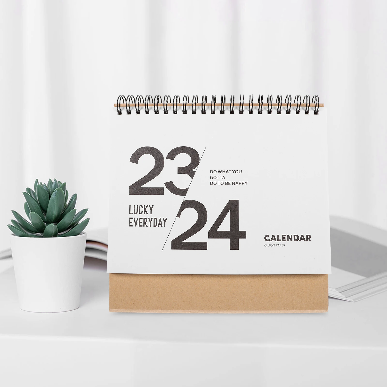 

1pcs 2024 Large Monthly Desktop Thick Paper Office Supplies Decorative Standing Calendar For Home Office Use Smooth