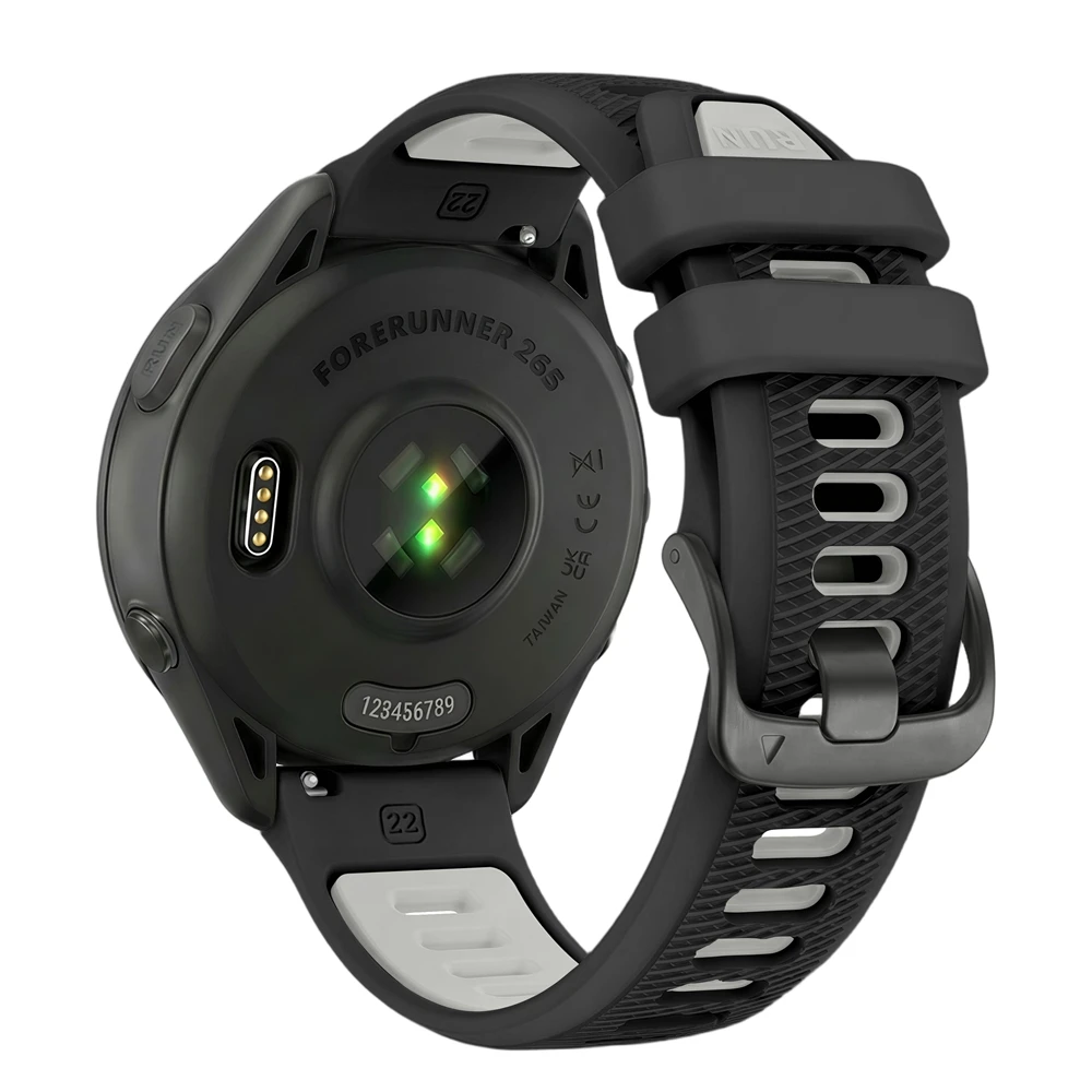 Universelles 22-mm-Sport-Silikonarmband für Garmin Forerunner 265 255 Musikband für Vivoactive 4/Venu 4 45 mm Armband-Uhrenarmband – Detail 14