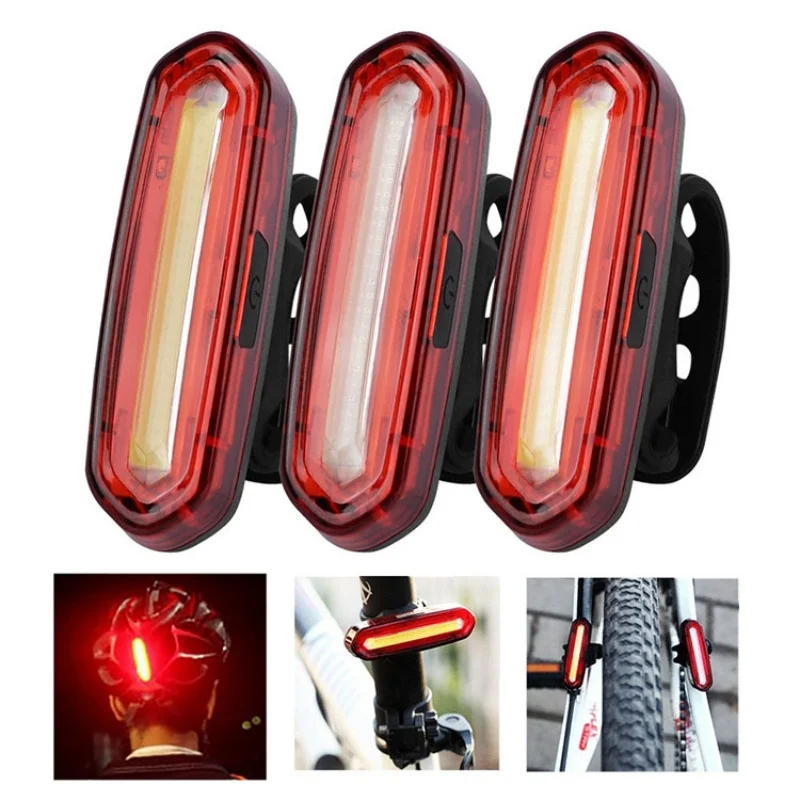 Smart Brake Sensing Bicycle Tail Light, USB Rechargeable Red LED Rear Warning Light for Mountain Road Bike Outdoor Cycling