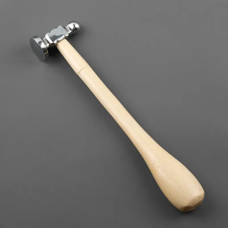 Professional Wooden Handle Round Flat Hammer Set - Precision Jewelry Making Tool For Gold Silver Metal Forging DIY Craft