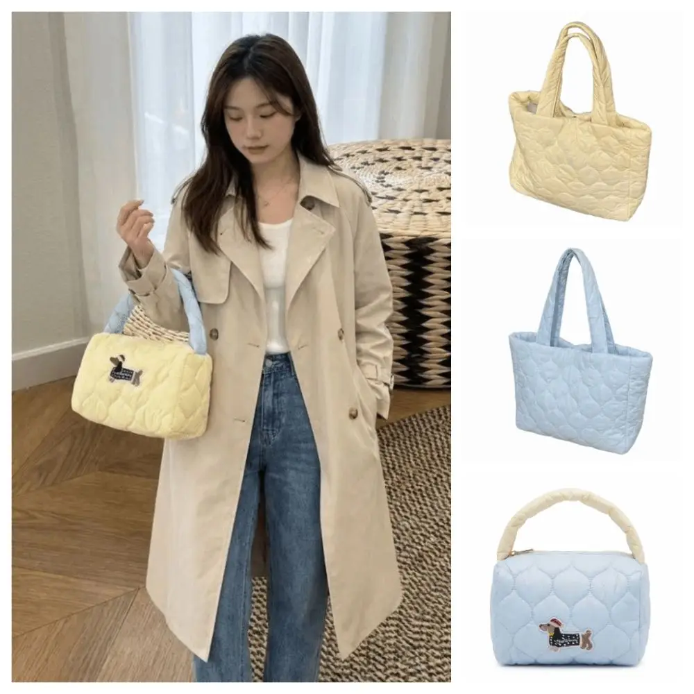 Down Handbag Portable Large Capacity Shoulder Bag Quilted Creative Handbag Lovely Durable Tote Bag Gift
