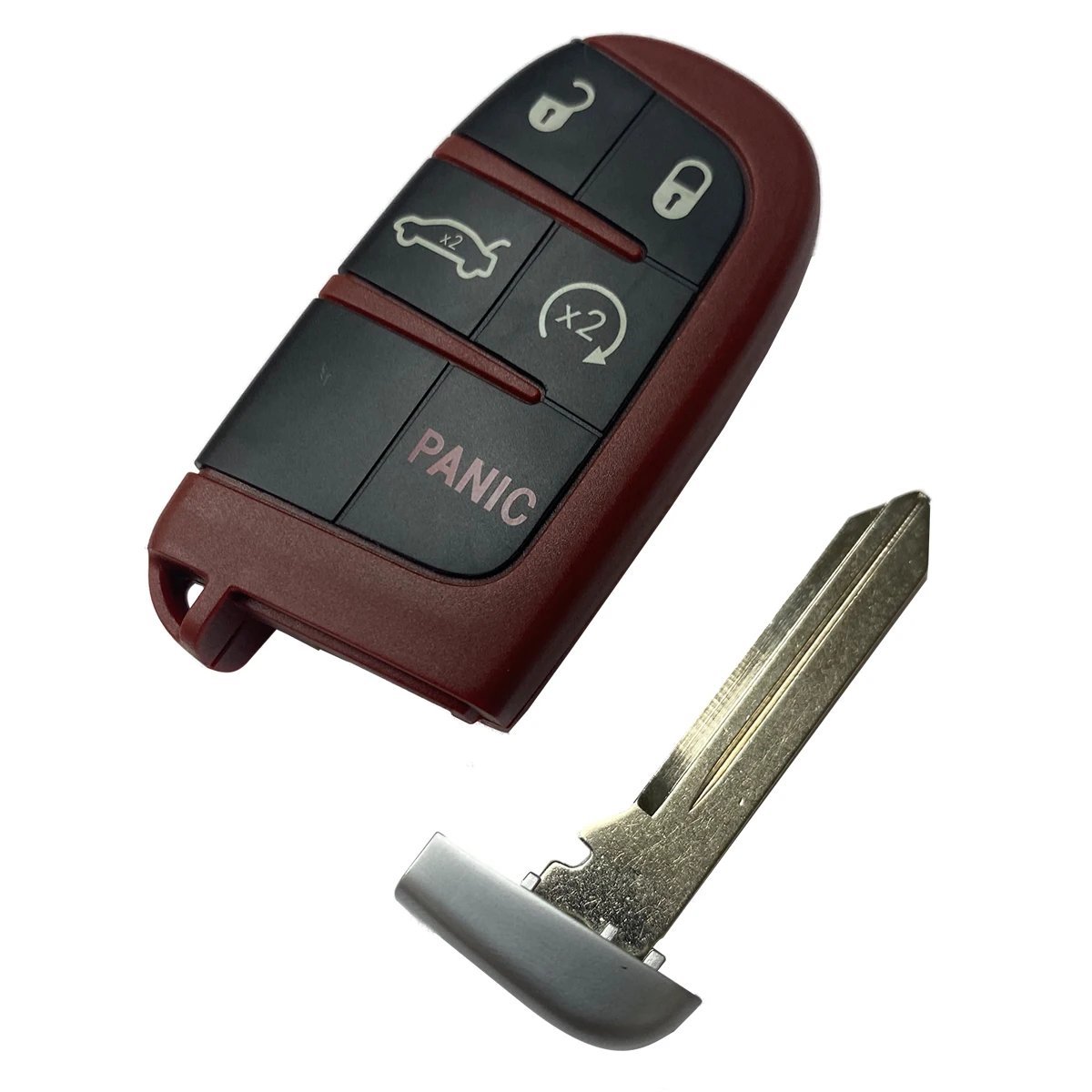 Kunci Terbaik 4 + 1 5 Tombol Casing Cangkang Kunci Mobil Jarak Jauh Casing Pintar Tanpa Kunci untuk Dodge Dart Charger Challenger untuk Chrysler 300 untuk Jeep