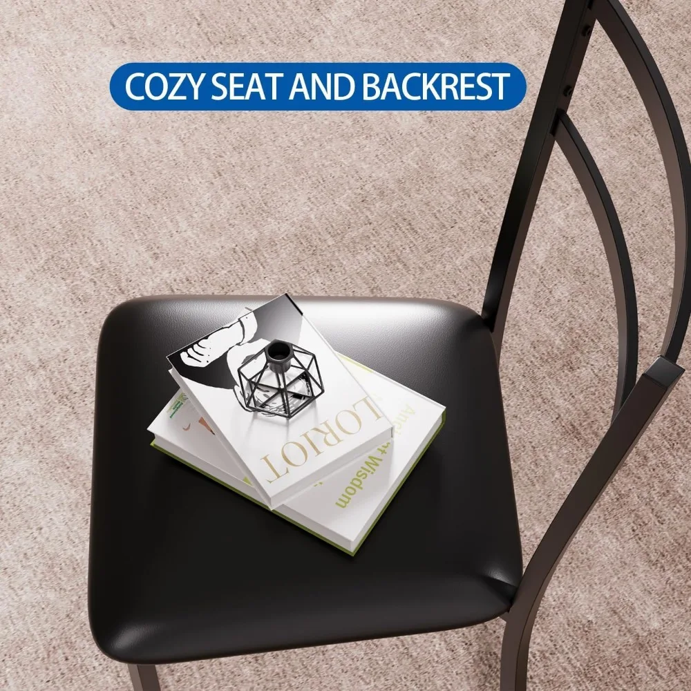 طقم طعام دائري مدمج لشخصين مع كراسي منجدة مثالية للشقق وإطارات الإفطار