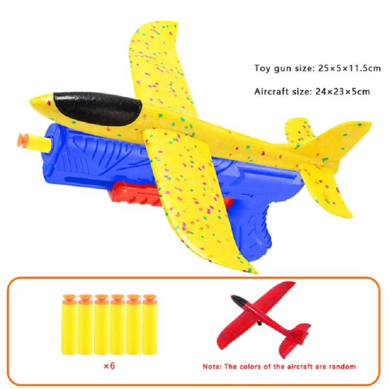 New Foam Plane Launcher Funny Catapult Glider Airplane Gun Toy Outdoor Shooting Game Birthday Gift for Children