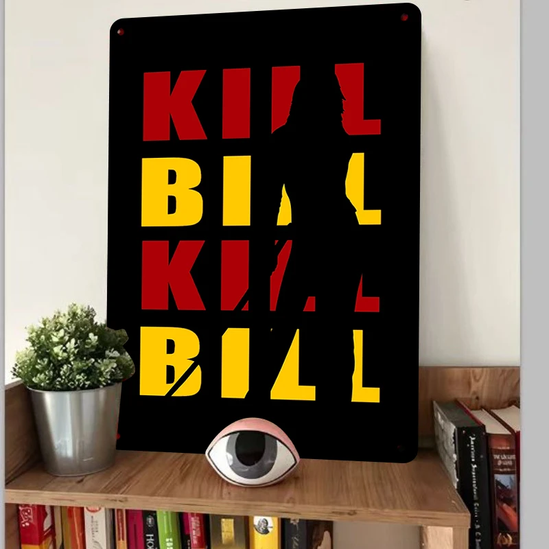 Kill Bill Movie Poster Metal Wall Art Custom Silhouette Decor for Home Office Living Room