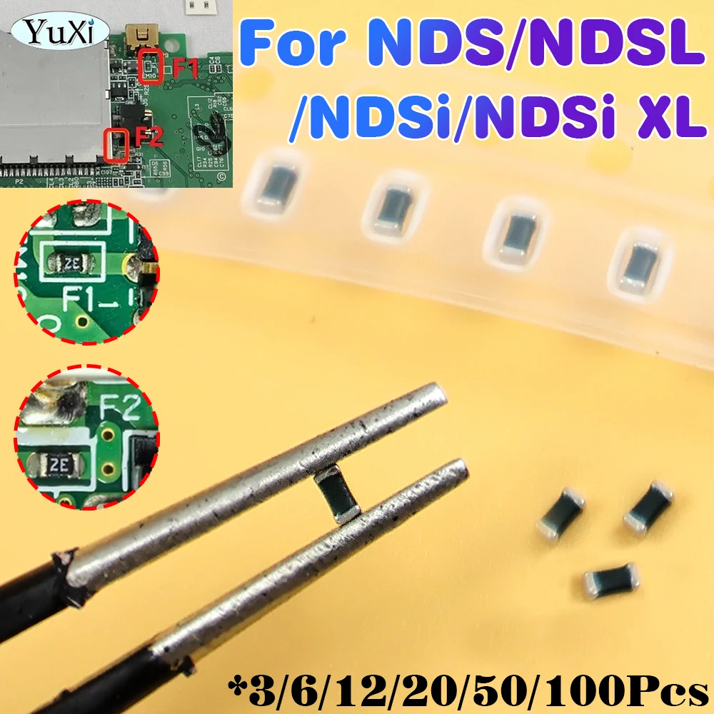 3-100 Stück für NDSL SMD F1 F2 Mainboard-Sicherung für NDS Lite NDSi NDSi XL LL Spielkonsole Motherboard-Sicherung Ersatz Reparatur