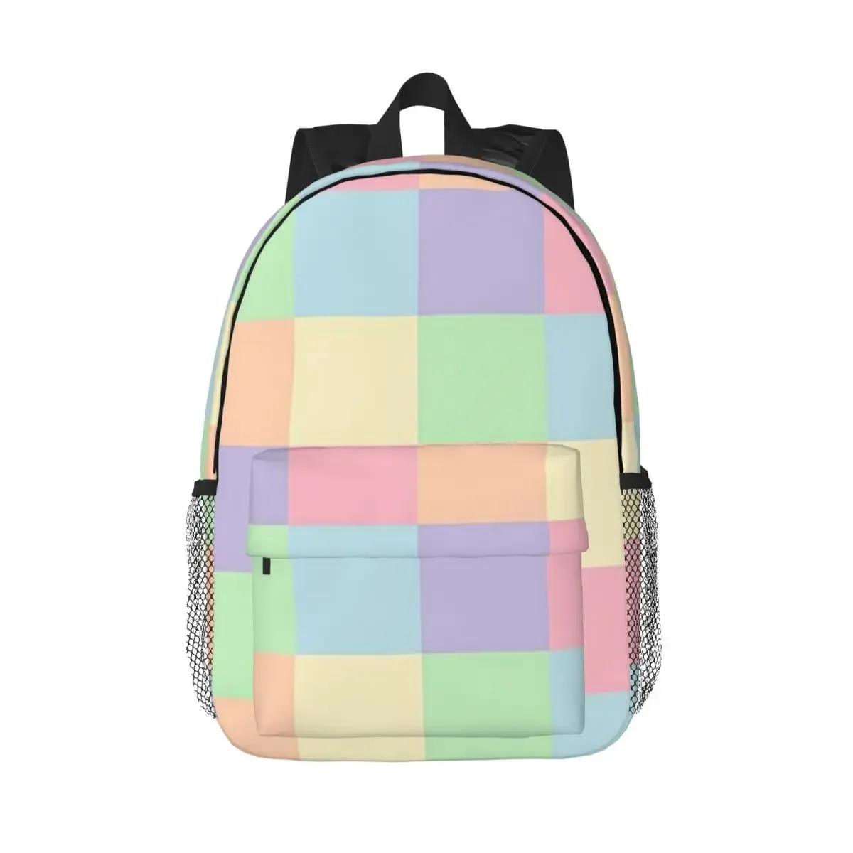 Unicorn Pastel Rainbow Checkerboard Pattern Backpacks Teenager Bookbag Casual Children School Bags Travel Rucksack Shoulder Bag