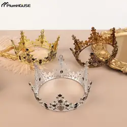 1Pc Metal Crown Cake Topper Gold Color Cake Decorative Topper Wedding Princess Birthday Baby Cake Dessert Decoration Flags