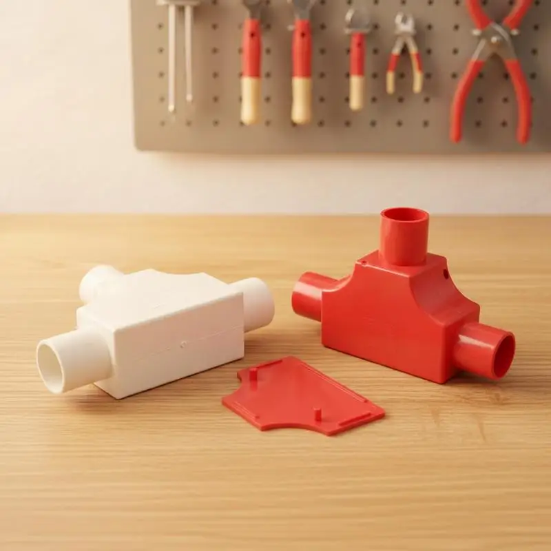 Removable Cover 3 Way PVC Junction Box Fire Resistant Anti-corrosion for Commercial & Home Electrical Wiring