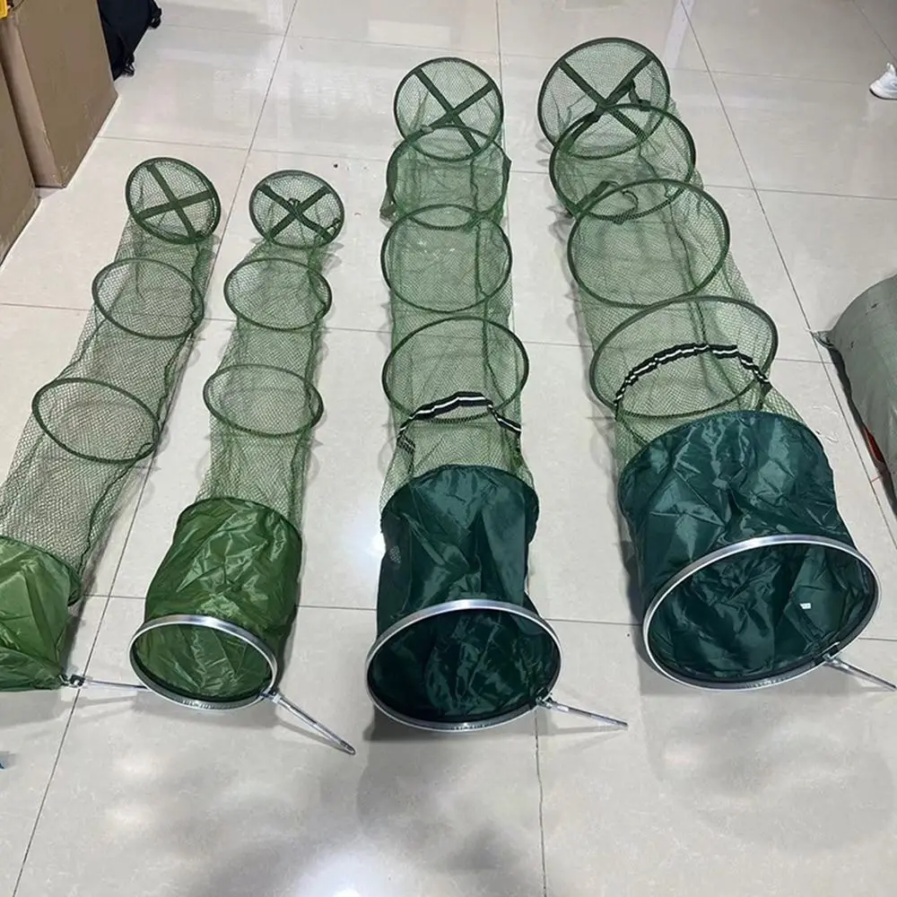 New 25x1.5M/33x2M/40x2M Fishing Nets Quick-drying Stainless Steel Fish Trap Foldable Glued Steel Fork Fish Basket