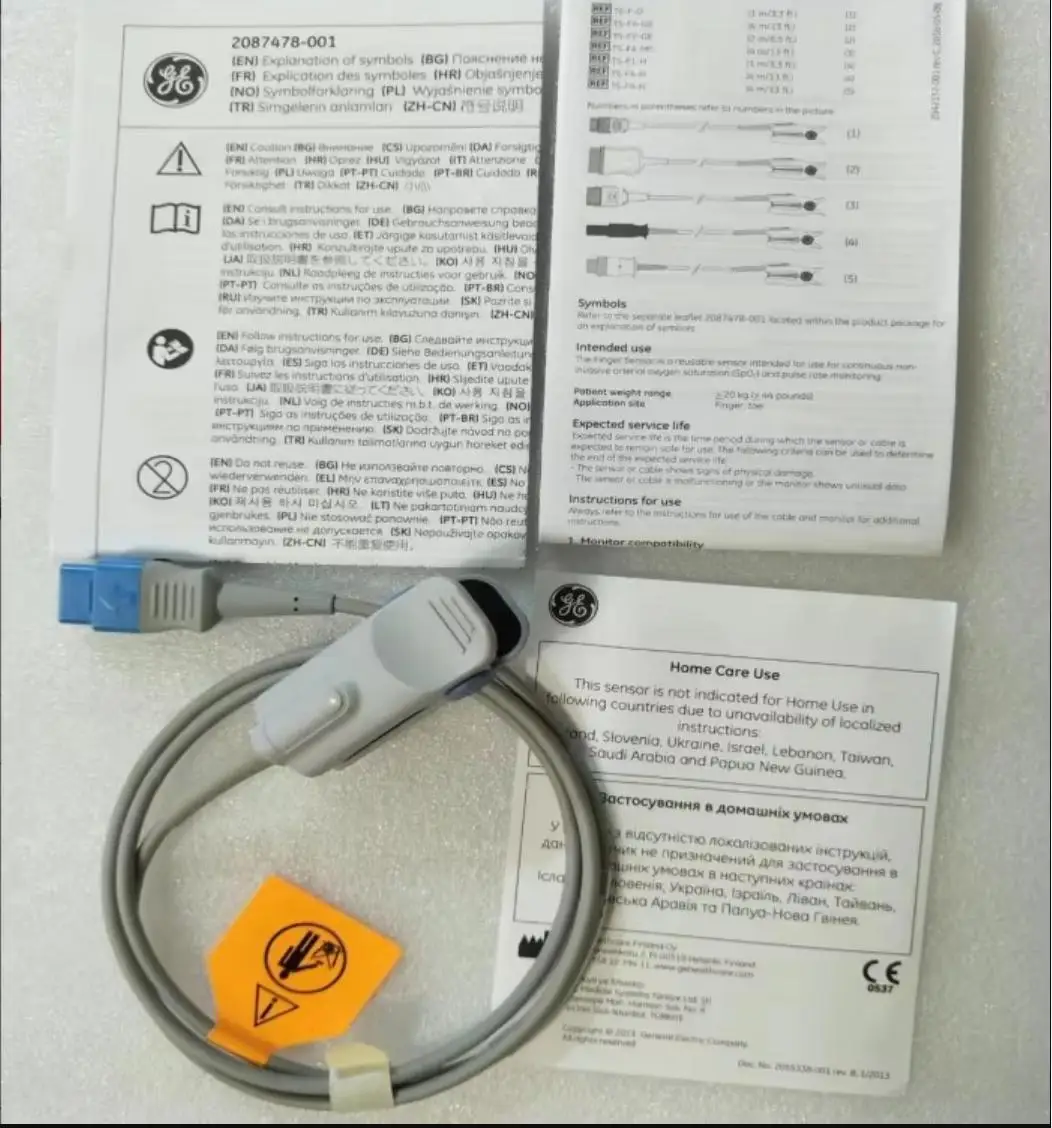 GE Original Datex-Ohmeda TruSignal SpO2 Finger Sensor Reusable REF: TS-F-D