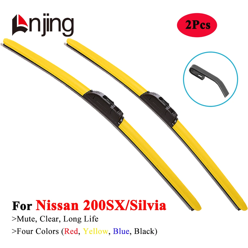 

LNJING Colorful Wiper Blades For Nissan 200SX Silvia S14 S15 Coupe 1993 1998 1999 2000 2001 2002 2003 Car Exterior Replacement