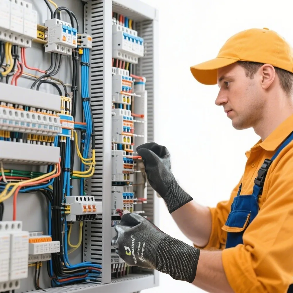 400/500 V isolierte Arbeitshandschuhe, ultradünne Nitril-Sicherheitshandschuhe für Elektriker, Sicherheits-Anti-Elektroschock-Handschuhe