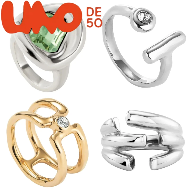 مجوهرات UNOde50 الفاخرة: خاتم فضي وذهبي عيار 18 قيراط، سعر مخفض لعشاق الموضة