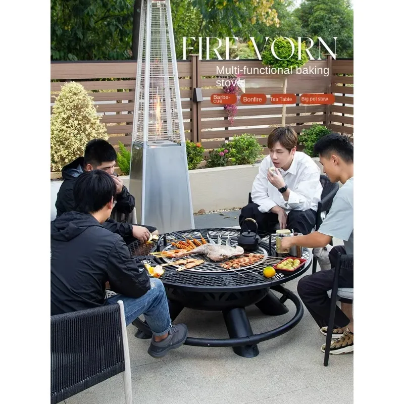2026 Outdoor Firewood Stove Poker Barbecue Grill Bonfire Basin Baking Table  Courtyard Encircled Stove For Garden Decor