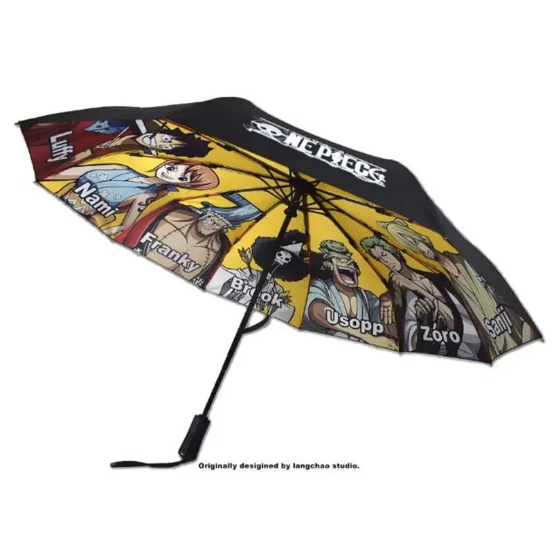 New Anime One Piece Peripheral Umbrella Folding Automatic Sun Protection Umbrella Cartoon Personality Creative Boy Holiday Gift