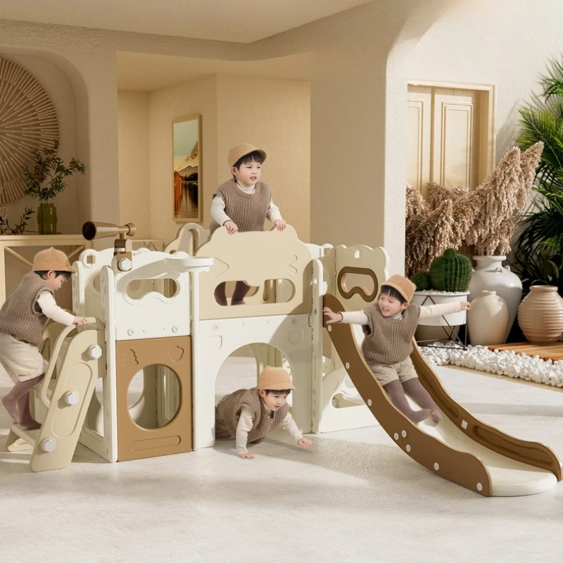 

Springkusse Slides Indoor Home Toddler Slide Playset Ages Baby Kids Slide Swing Climber Compact Foldable Nonslip Plastic