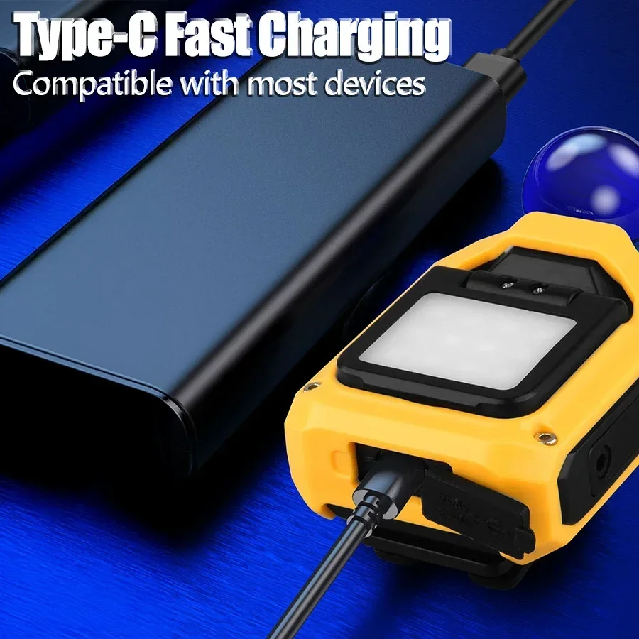 Индуктивный светодиодный фонарик COB, перезаряжаемый через USB фонарь с цифровым дисплеем мощности, водонепроницаемый дизайн для бега на открытом воздухе, кемпинга