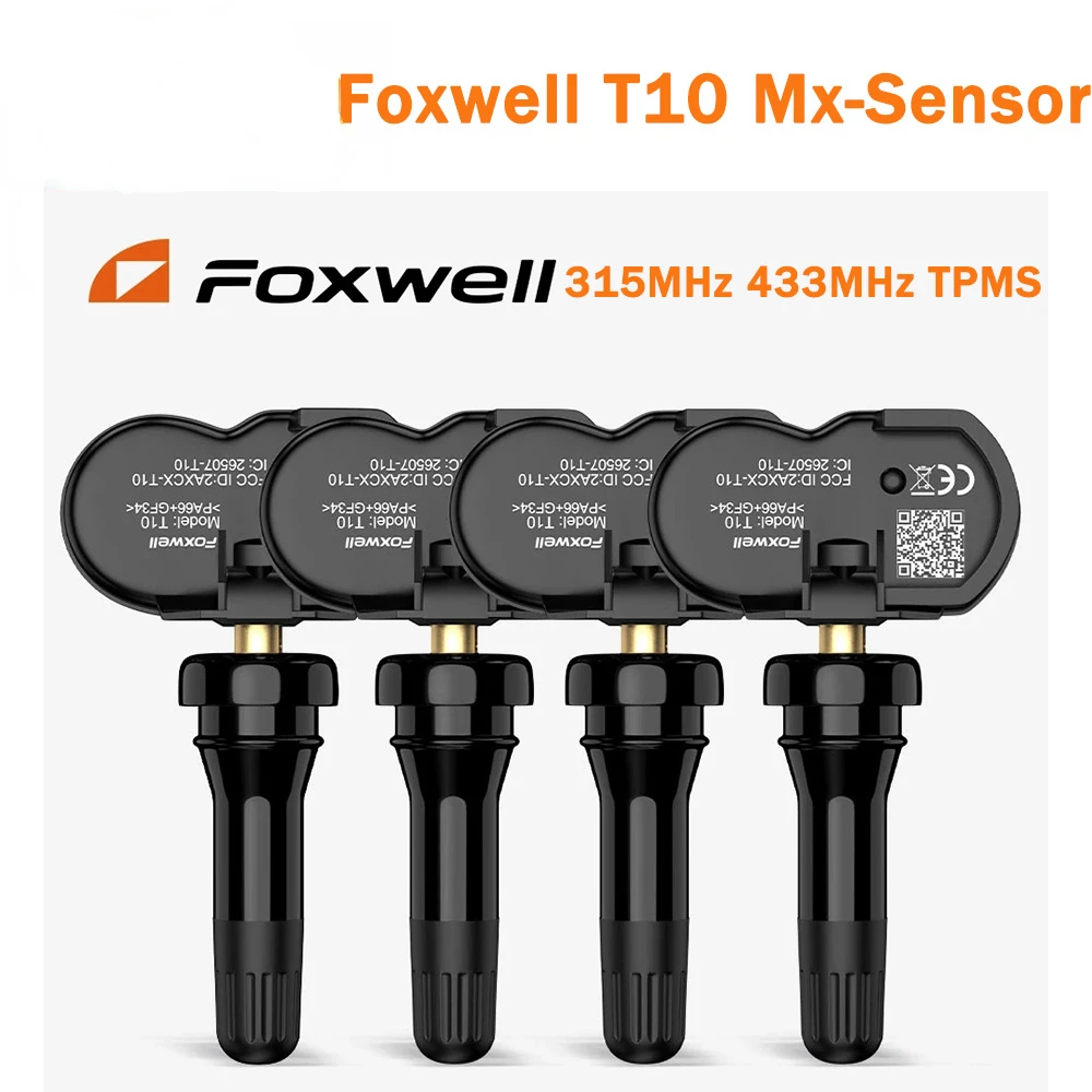 Foxwell T10 Mx-Sensor TPMS 433MHz 315MHZ Sensor Tire Pressure Monitor Tester Clone-able Programmable Activated Universal Sensors