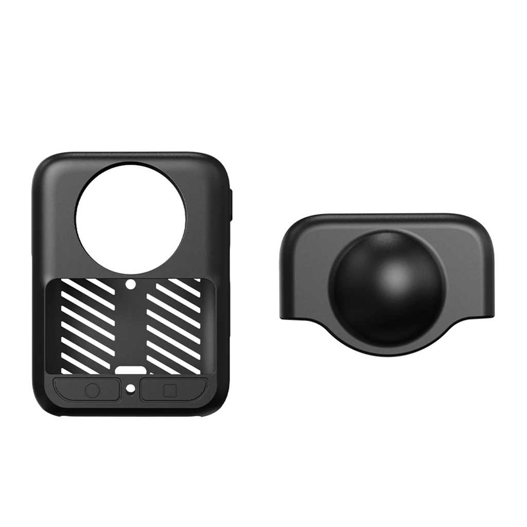 حامل قاعدة من السيليكون مضاد للانزلاق لملحقات كاميرا DJI Osmo360 / غطاء حماية للعدسة البلاستيكية / جراب من السيليكون