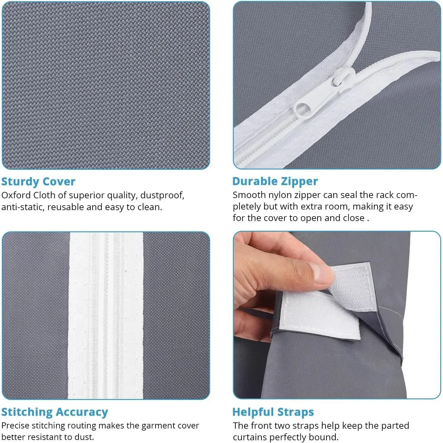 Covered Garment Rack Heavy Duty Clothes Rack with Cover and Adjustable Shelves, Freestanding Portable Closet Racks Clothes