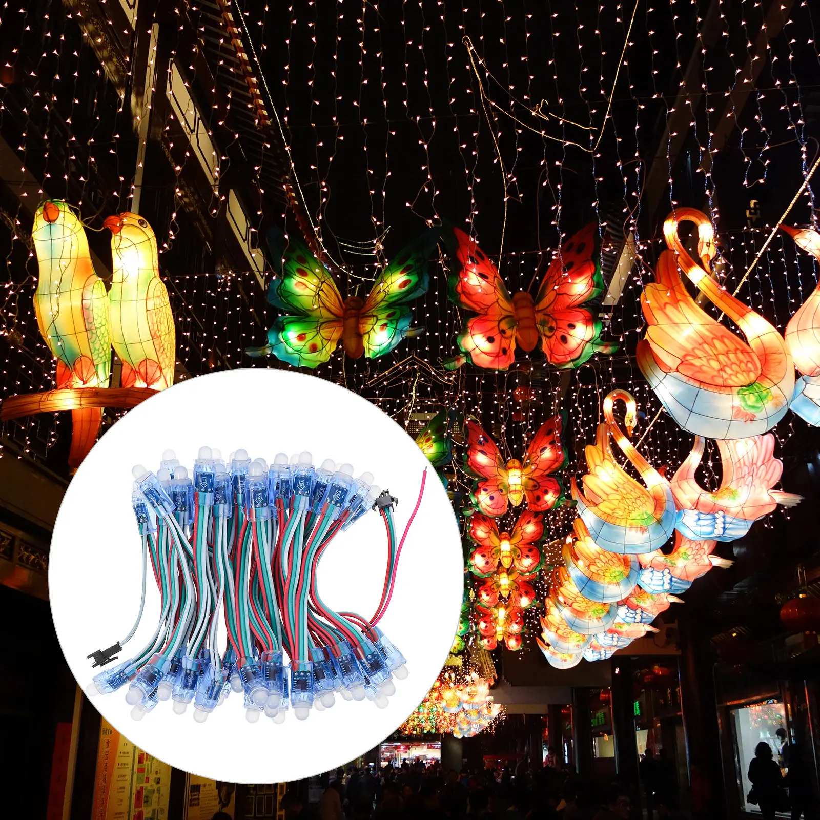 

1Set LED Lights Waterproof Lamp Accessory Outdoor Commercial Sign Display 12mm String Lamp