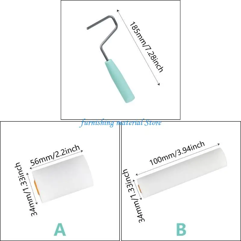 Y5GD 9pcs Pequeno rolo espuma Conjunto