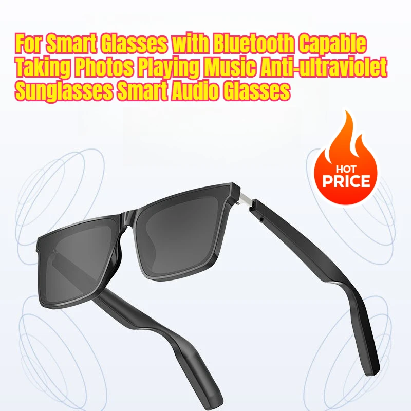 

For Smart Glasses with Bluetooth Capable Taking Photos Playing Music Anti-ultraviolet Sunglasses Smart Audio Glasses