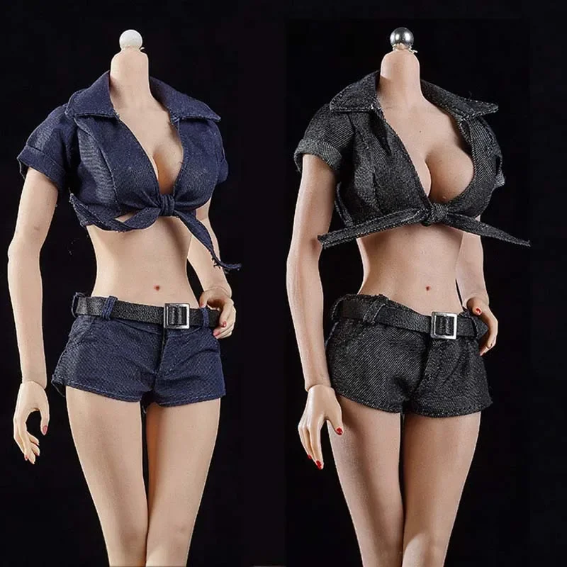 Weibliches Soldat 1/6 Maßstab cooles Anzug hemd mit Hot pants Modell für 12in ph Jiaoul Puppe Action figur Spielzeug