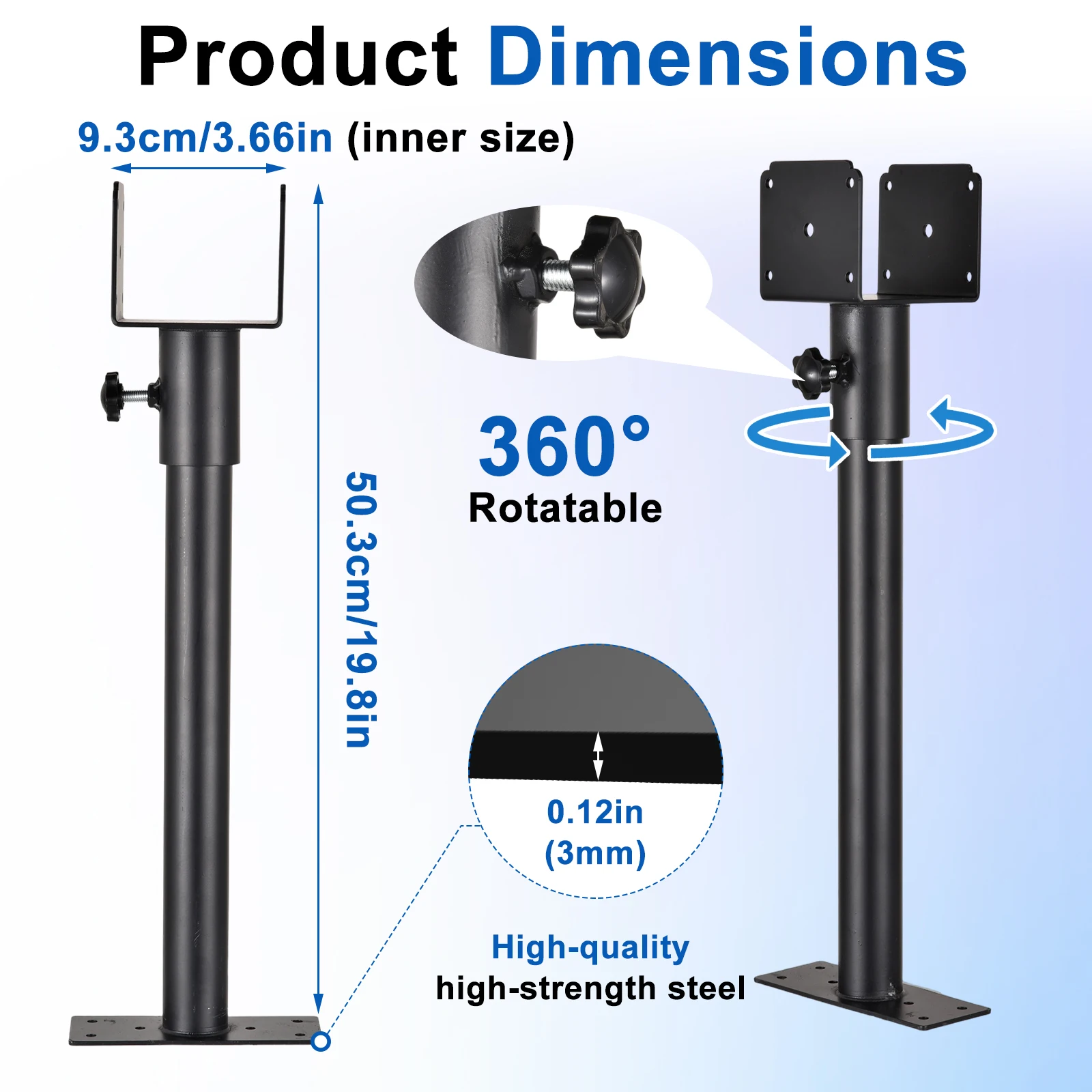 Steel Roof Riser Brackets, 4 Pack Heavy Duty Pergola Roof Brackets for 4x4 Lumber Patio Gazebos, Pergolas, and Deck Roof Extensions