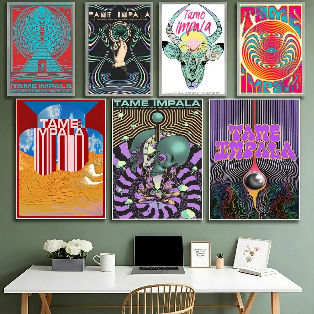 Band T-Tame Impala Poster HD Wasserdicht Hochfeste selbstklebende Wanddekoration Universal