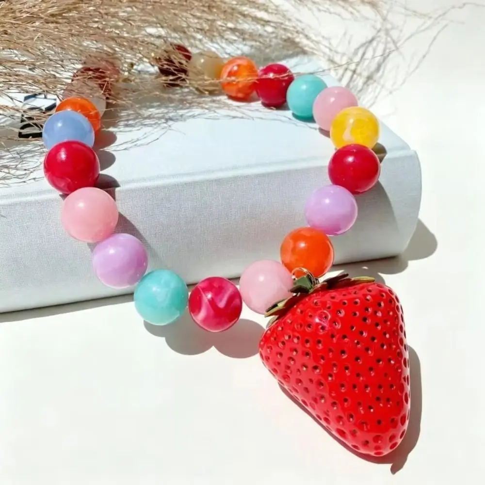 Fashion Layered Beads Fruit Necklace Colorful Beads Stackable Bohemian Collarbone Chain Lemons Beaded Clavicle Chain Women