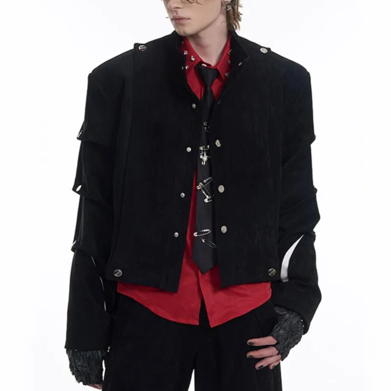 WVGA Spring Autumn New Man Tide Sleeve Ruched Deconstructed Trendy Design Short Jackets Niche Chic Straight Pants Ins Y2K W13102