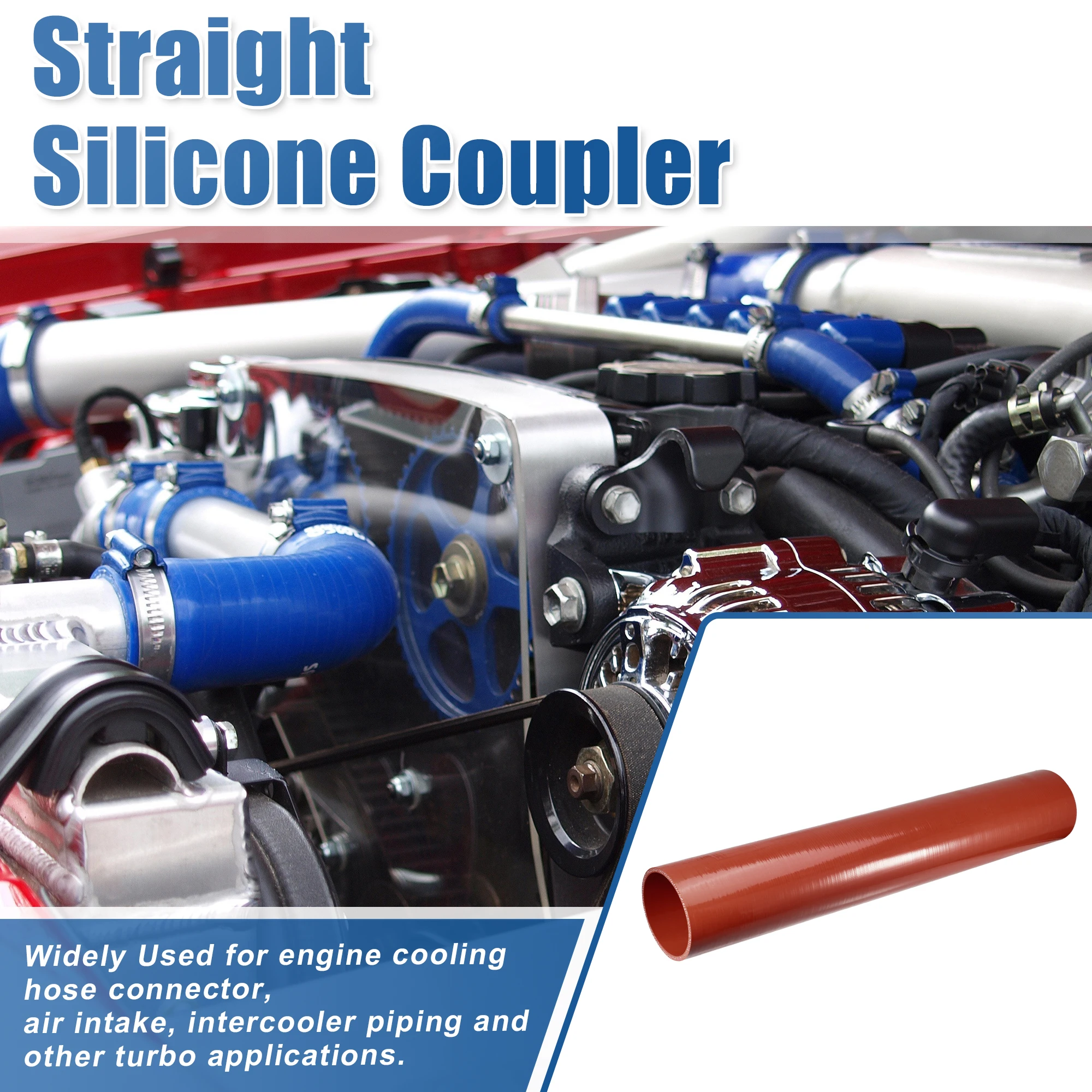 UXCELL 113mm OD 500-700mm Long Reinforced Straight Silicone Coupler Hose Turbo Intake Pipe Turbo Intake Tube for Vehicles