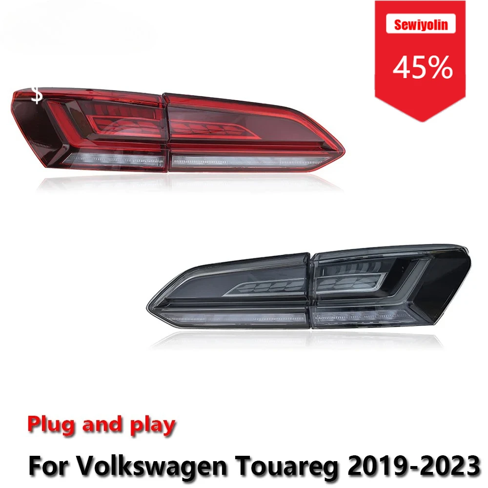 

Sewiyolin автомобильные светодиодные задние фонари в сборе для VW Touareg 2019-2023 авто противотуманные DRL тормозные указатели поворота Plug and Play