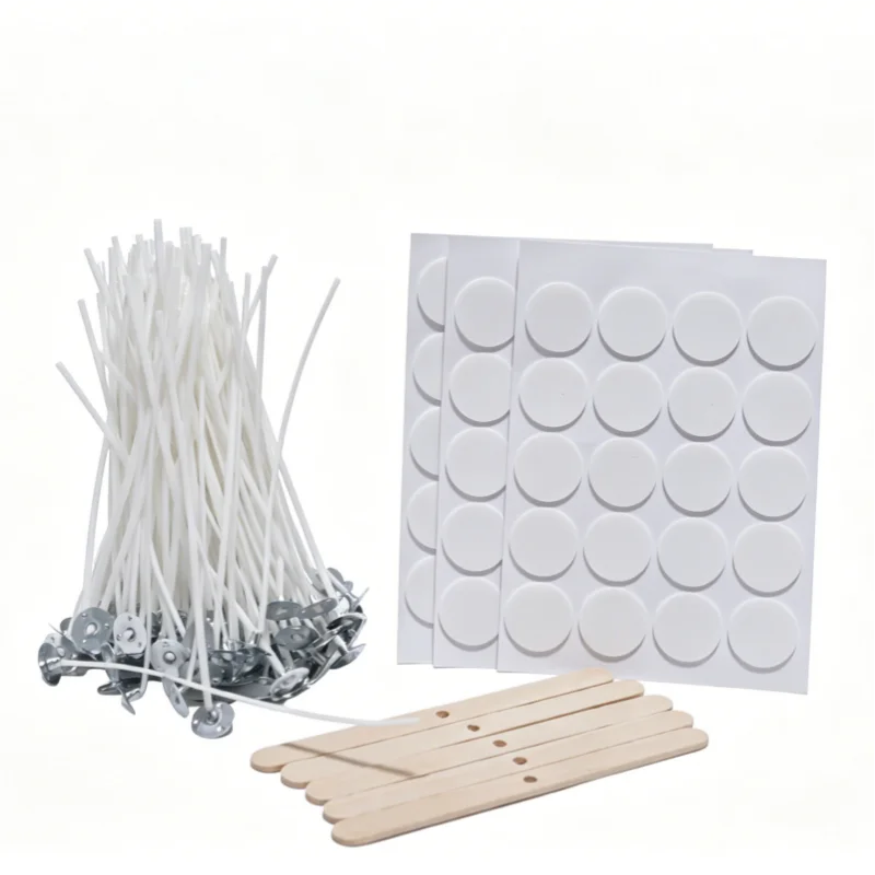 Adhesive Dot Wick - ชุดอุปกรณ์ทำเทียน DIY ไส้เทียนฝ้าย ฐานโลหะ ที่ยึดไม้ กาวจุดติด