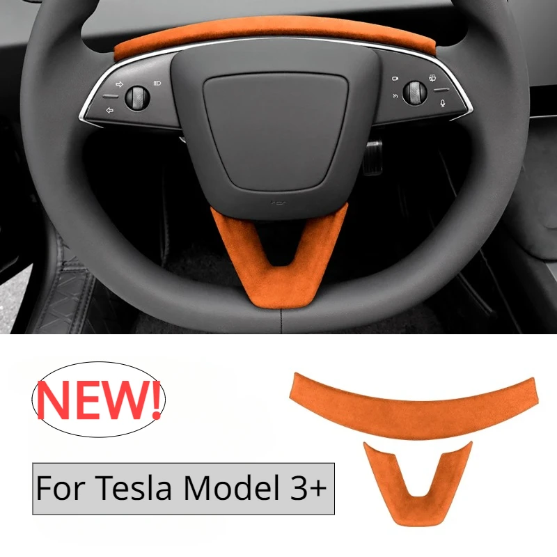 Coprivolante per Tesla Model 3 + Alcantara pannello volante a forma di U in pelle scamosciata nuovo modello 3 Highland 2024 accessori