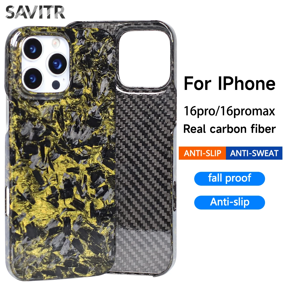 

SAVIITR Real Kevlar case For Iphone 16pro 16promax Carbon Fiber case 16promax luxury ultra-light ultra-thin protective cover