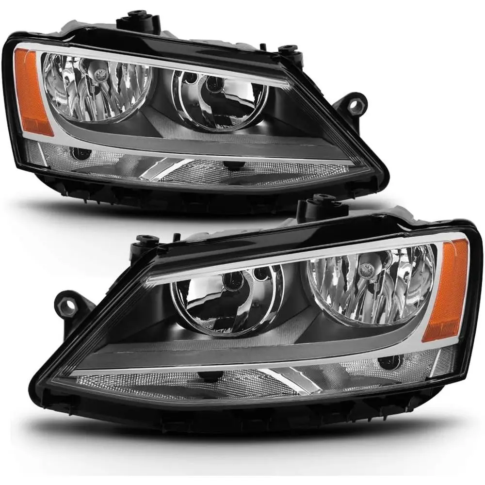 

- For [Halogen Model Only] 2011-2018 Volkswagen Jetta Headlights Headlamps Factory Style Replacement Left+Right