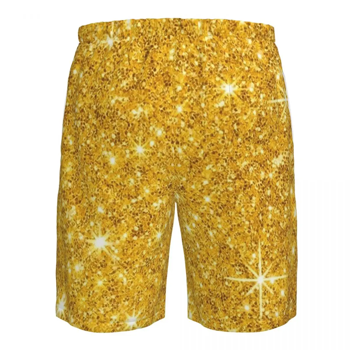 Блестящие золотые плавки, пляжные шорты, повседневные быстросохнущие летние мужские брюки для плавания