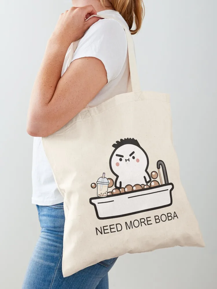 Baby Needs More Boba In His Bath! Tote Bag Canvas stote bag reusable grocery bags tote bag women