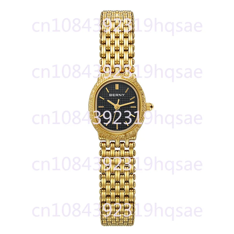 

2146L Swiss Movement Gold Quartz Oval Women's Watch Small Stainless Steel Strap Waterproof