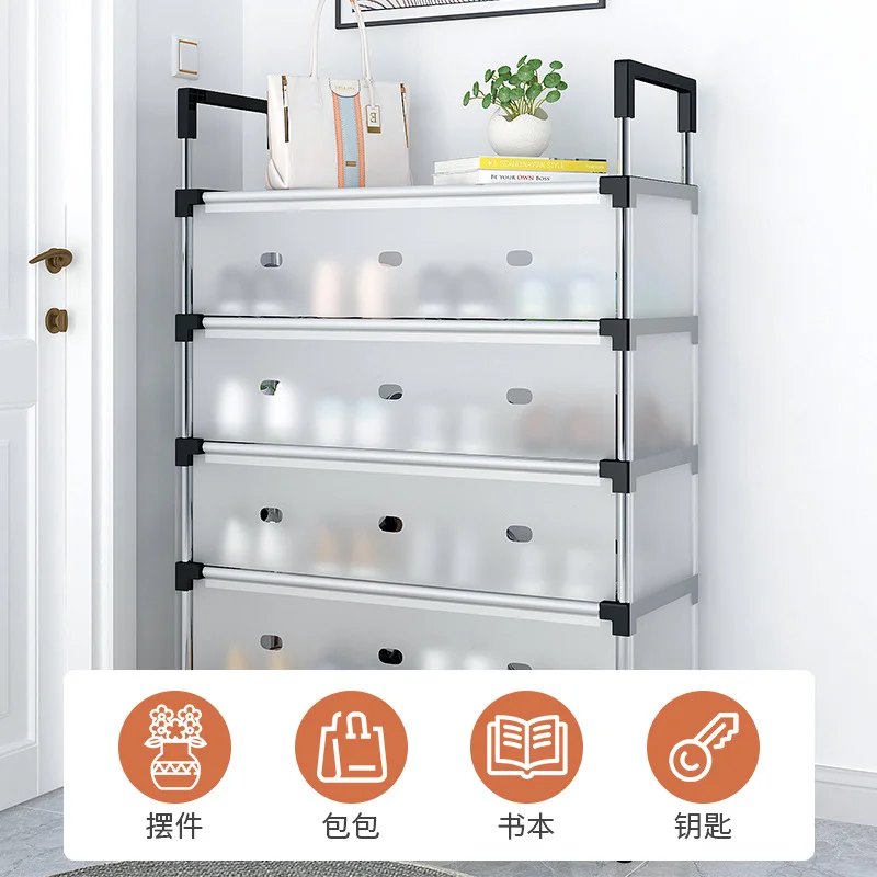 

Simple Shoe Rack 4 Layers Long 66 Wide 29 High 77 Cm Racks Shelf Holder Organizer Shoebox Plastic Stainless Steel Storage Stand