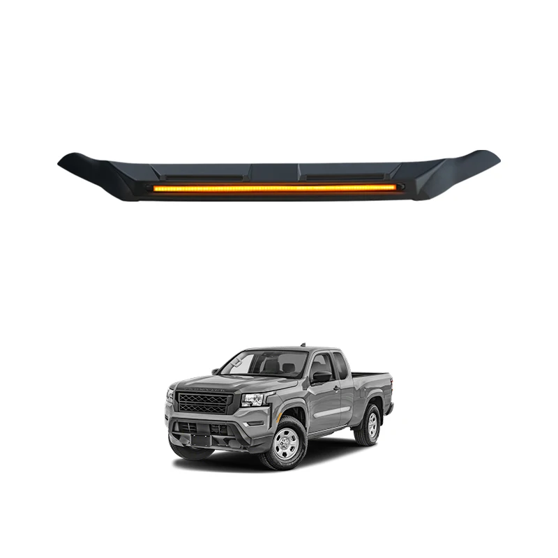 4x4  Car Parts Pickup Bonnet Guard with Streamer Light  Front Waterproof Auto Accessories for Nissan Navara Frontier 2022-